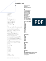 Answer Key: Cumulative Test