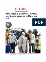 Mohd Hazem's Appointment As 1MDB Exec Director Approved by Najib, Court Told