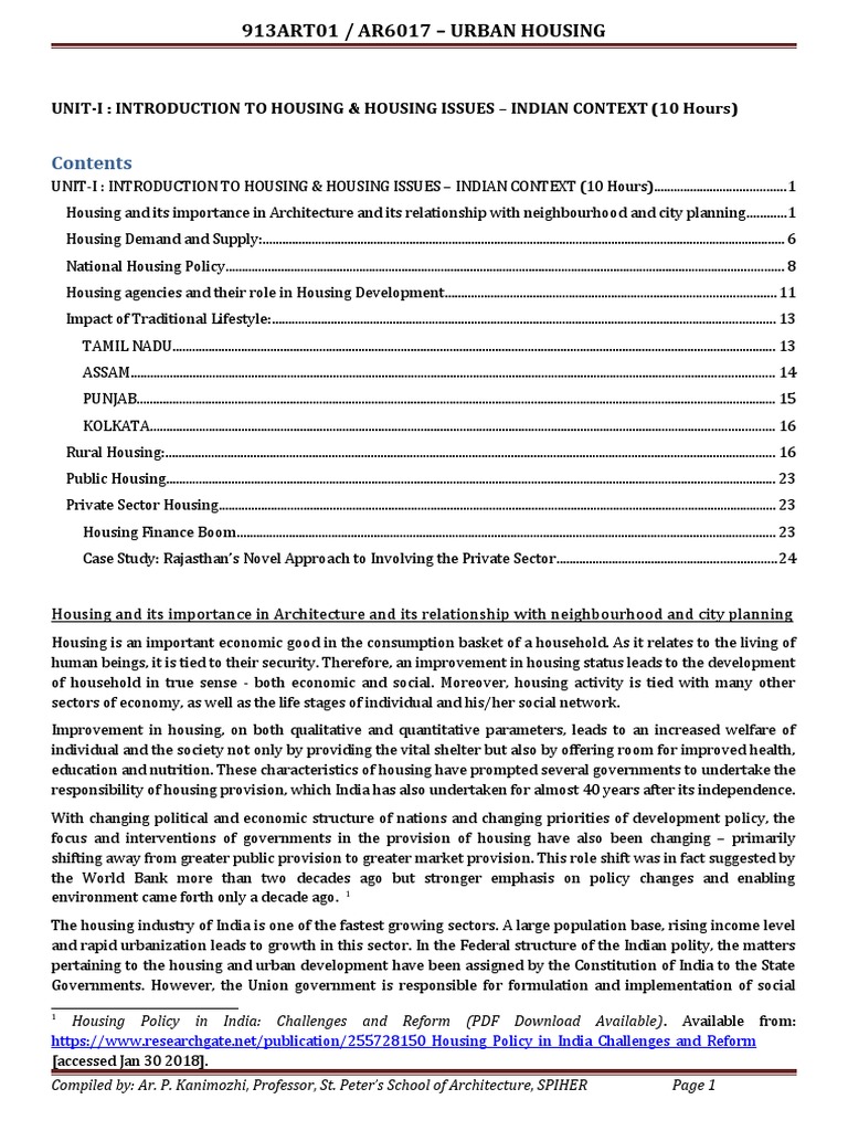 Urban Housing 1 UNIT | PDF | Economies | Business