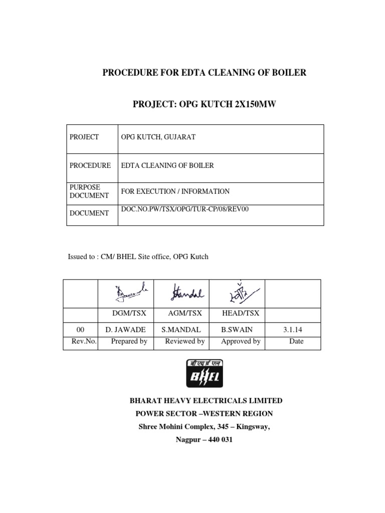 Edta Cleaning PDF PDF Acid Boiler