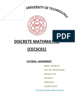 Discrete Mathmatics (CECSC01) : Tutorial Assignment