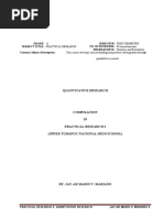 GRADE: 12 Semester: First Semester Subject Title: Practical Research PREREQUISITE: Statistics and Probability Common Subject Description