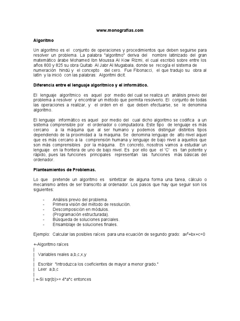 Algoritmo | PDF | Algoritmos | Programa de computadora
