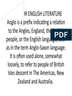 Anglo or English Literature: A Brief Overview