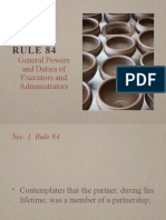 Rule 84: General Powers and Duties of Executors and Administrators