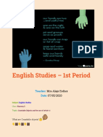 English Studies - 1st Period: Teacher : Date