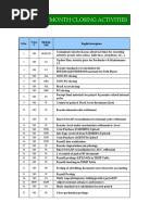 RMP Everymonth Closing Activities: S.No. English Desciption Wave V SAP