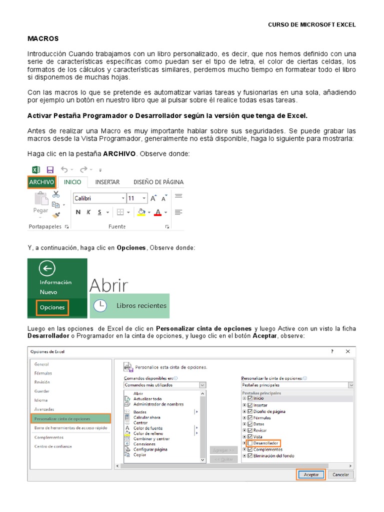 MACROS | PDF | Macro (informática) | Microsoft Excel