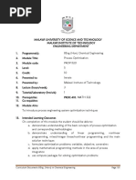 Curriculum Document: Beng. (Hons) in Chemical Engineering