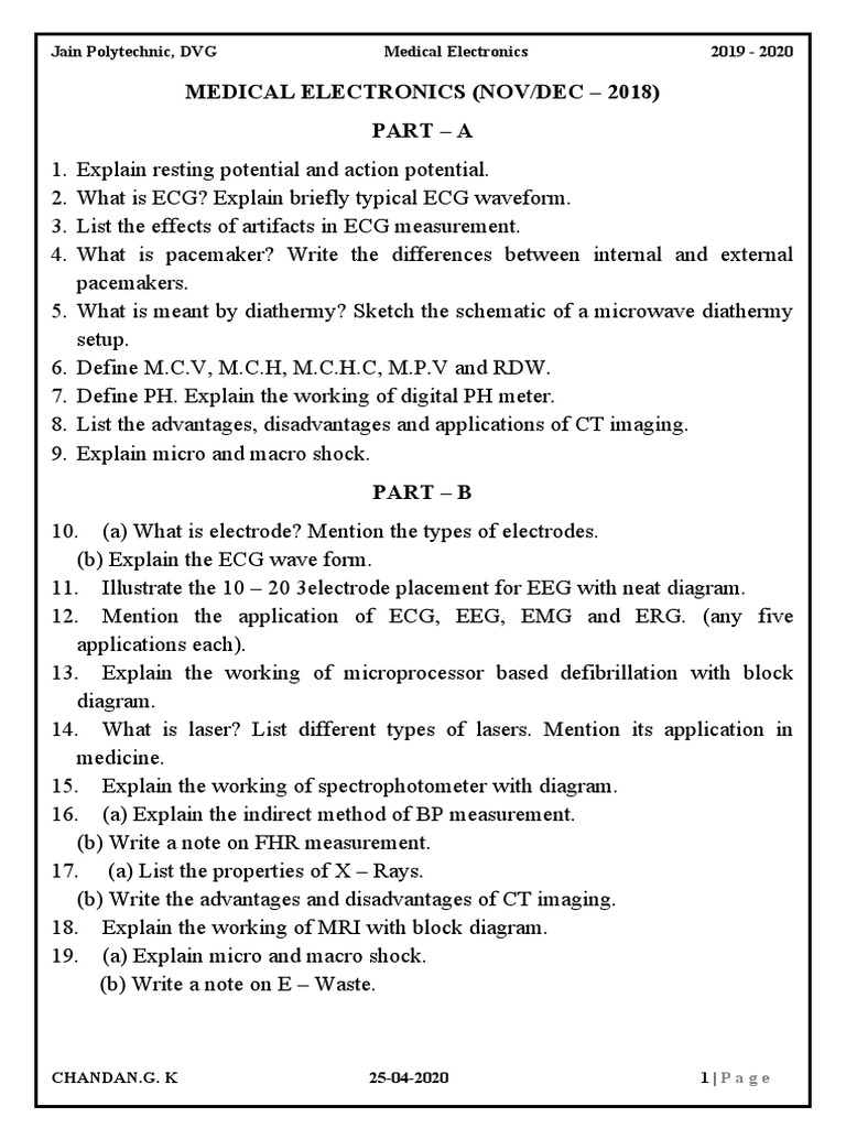 MEDICAL ELECTRONICS 2018 Nov Dec | PDF | Electrocardiography ...