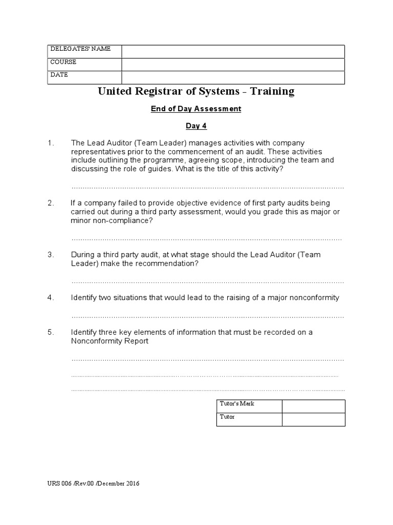 End of Day 4 Test | PDF | Business