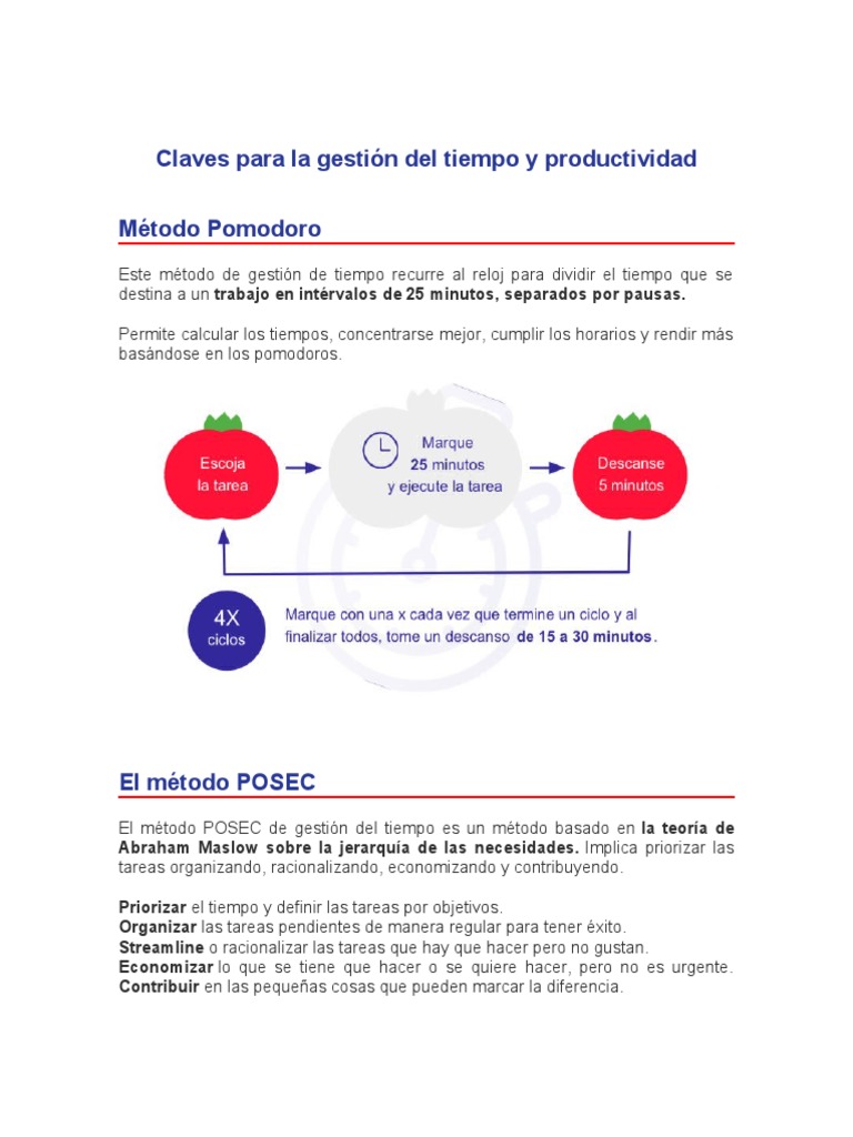 Gestión Del Tiempo y Productividad | PDF