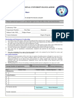 Faculty of Engineering: Laboratory Report Cover Sheet