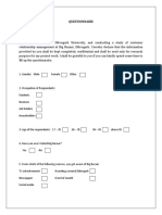 CRM Questionnaire of Project Report