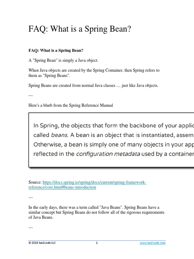 022 faq what is a spring bean pdf