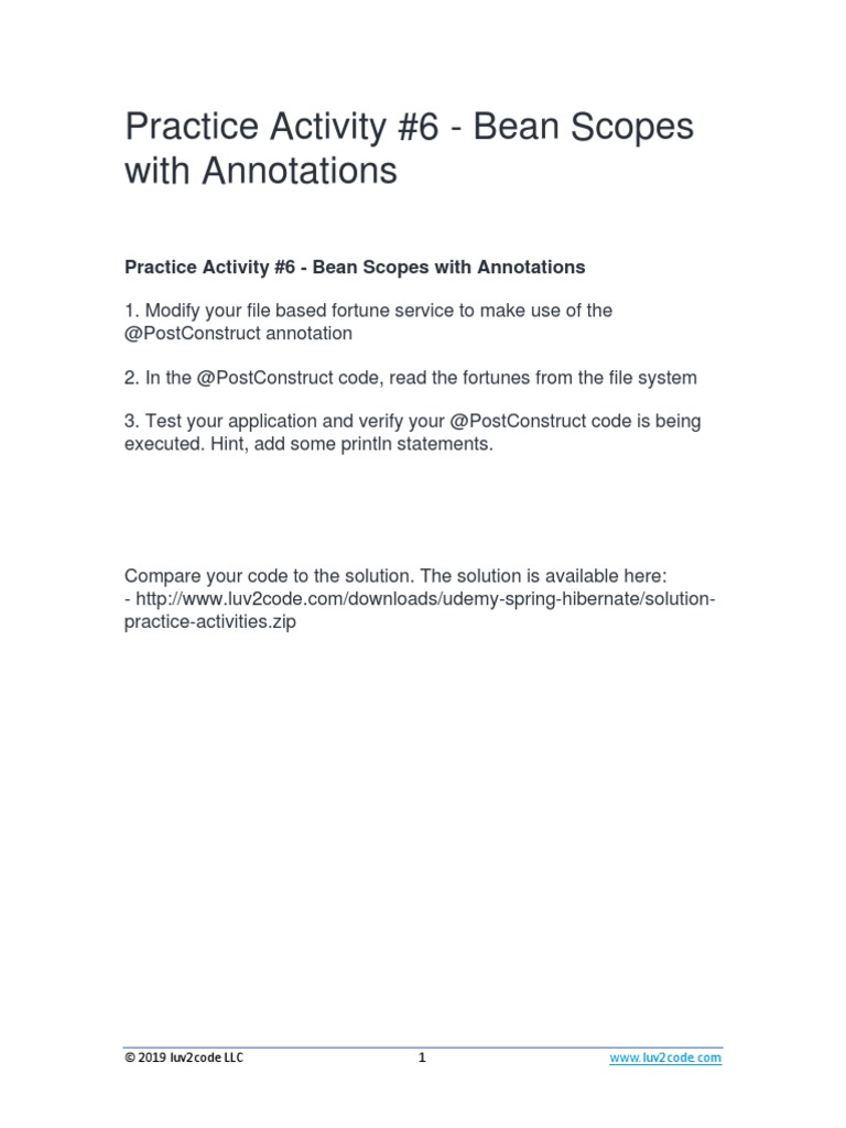 083 Practice Activity 6 Bean Scopes With Annotations PDF PDF