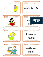 Flashcards Free Time Activities PDF