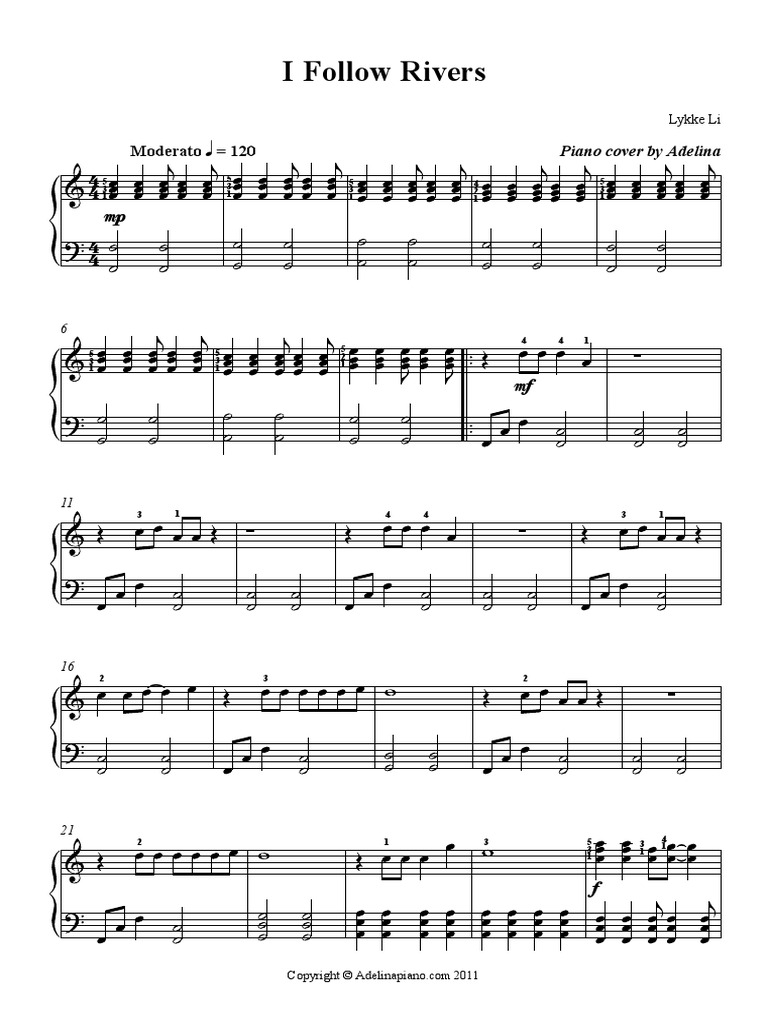 Lykke Li I Follow Rivers PDF | PDF | Songs Written