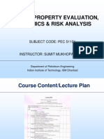 Oil & Gas Property Evaluation, Economics & Risk Analysis: Subject Code: Pec 51101