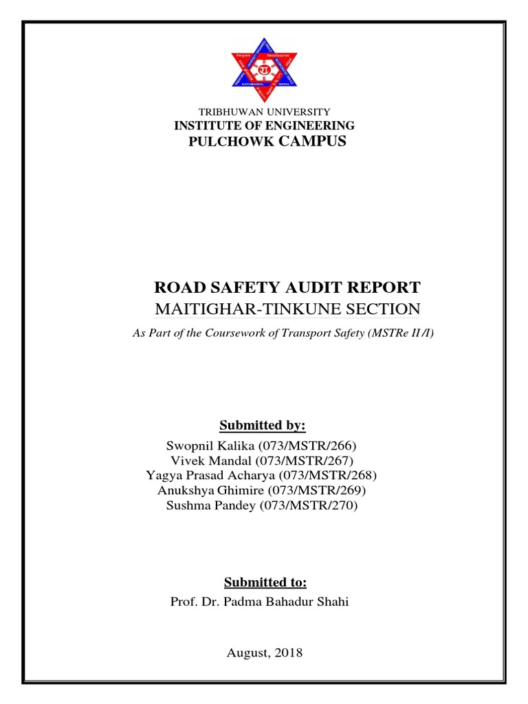 Road Safety Audit Report: Maitighar-Tinkune Section | PDF | Road | Traffic