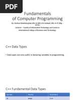 Fundamentals of Computer Programming