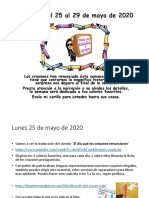 Semana Del 25 Al 29 de Mayo de 2020