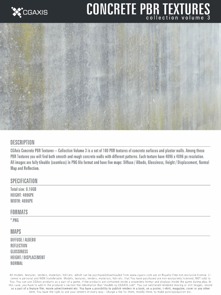 CGAxis Concrete PBR Textures Vol 3 | PDF