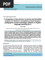 A Comparison of Pre-Service, In-Service and Formation Program For Teachers' Perceptions of Technological Pedagogical Content Knowledge (TPACK) in English Language Teaching (ELT) - (2017)