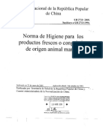 Norma de Higiene Productos Pesqueros GB 2733-2015