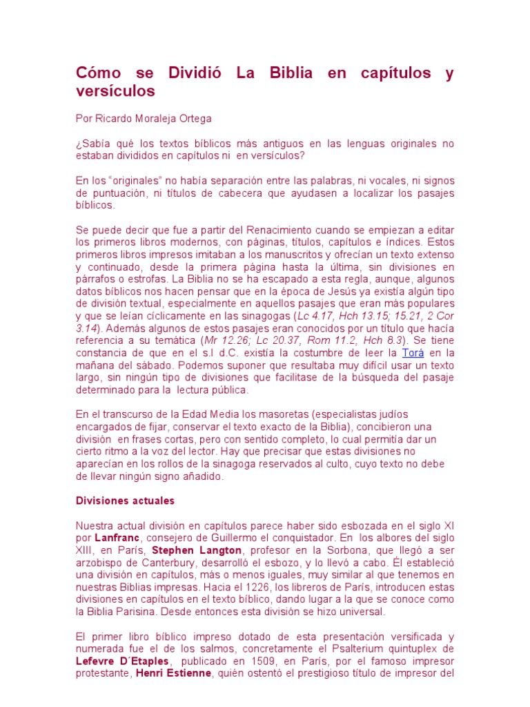 Como Buscar En La Biblia Los Capitulos Y Versiculos