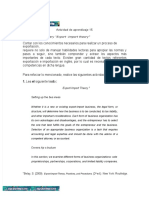 Lea El Siguiente Texto:: Actividad de Aprendizaje 15 Evidencia 5: Summary "Export