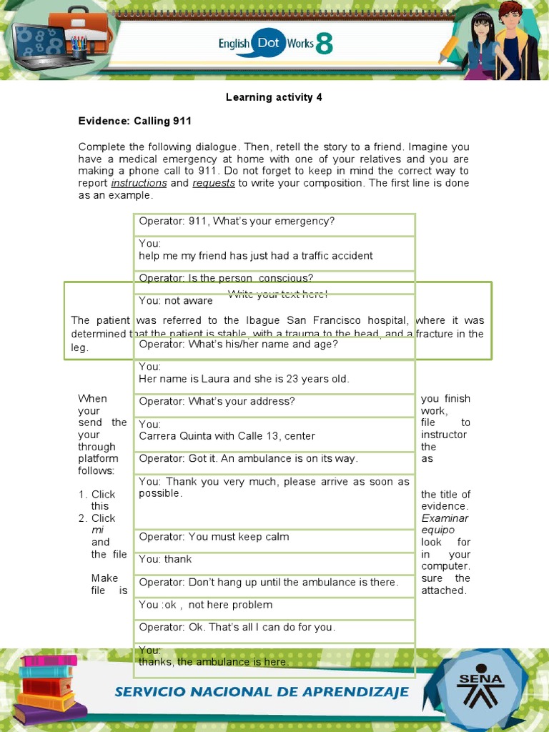 911 Emergency Call Dialogue Exercise | PDF | Medicine | Cognition