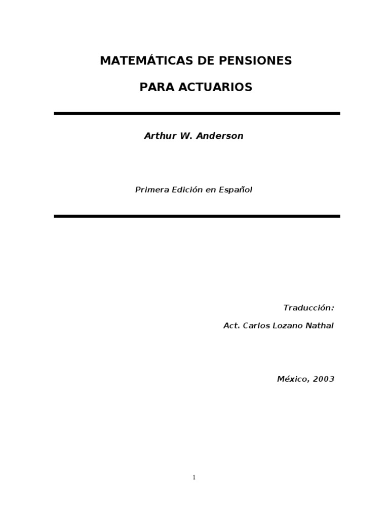 ACTUARIALMTAHANDER 1y2 | PDF | Pensión | Fondo de pensiones