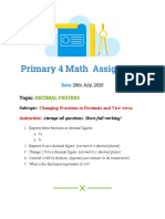 Changing Fractions To Decimals and Vice-Versa