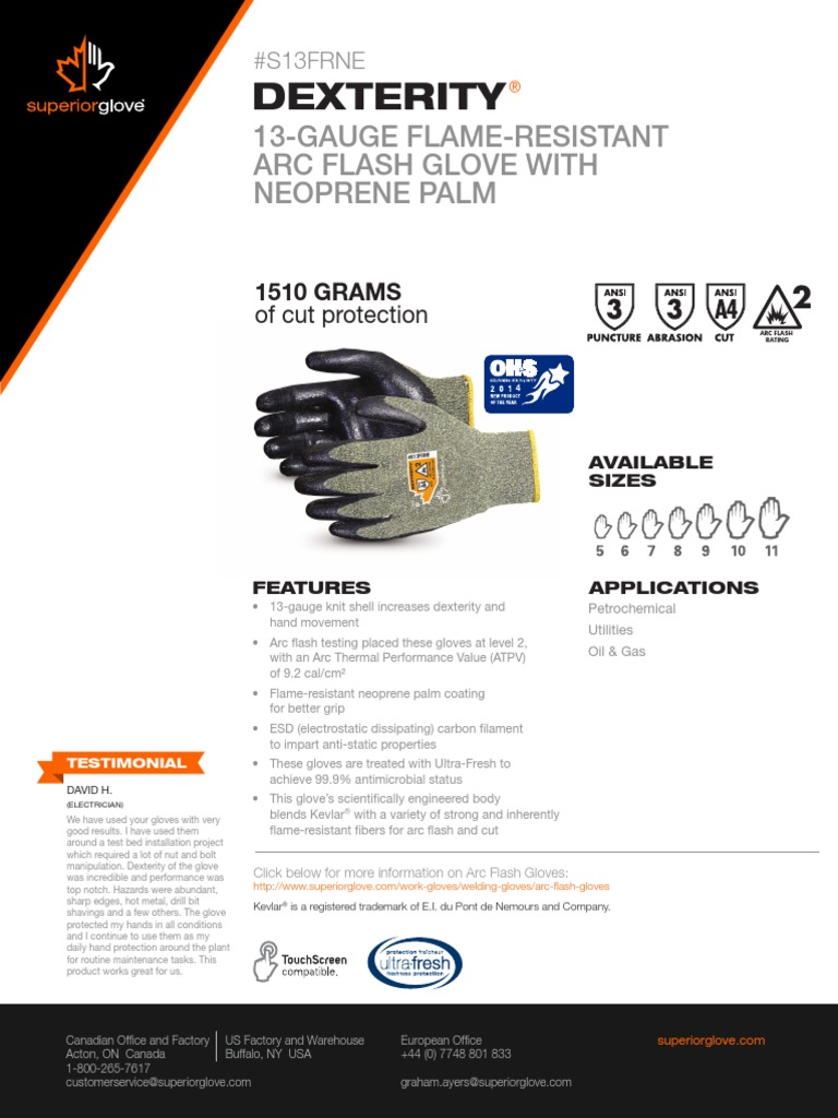 Productattachments Files S 1 S13frne Ss PDF | PDF | Glove | Materials