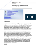 Formaldehyde, Formalin, Paraformaldehyde Safe Work Practices