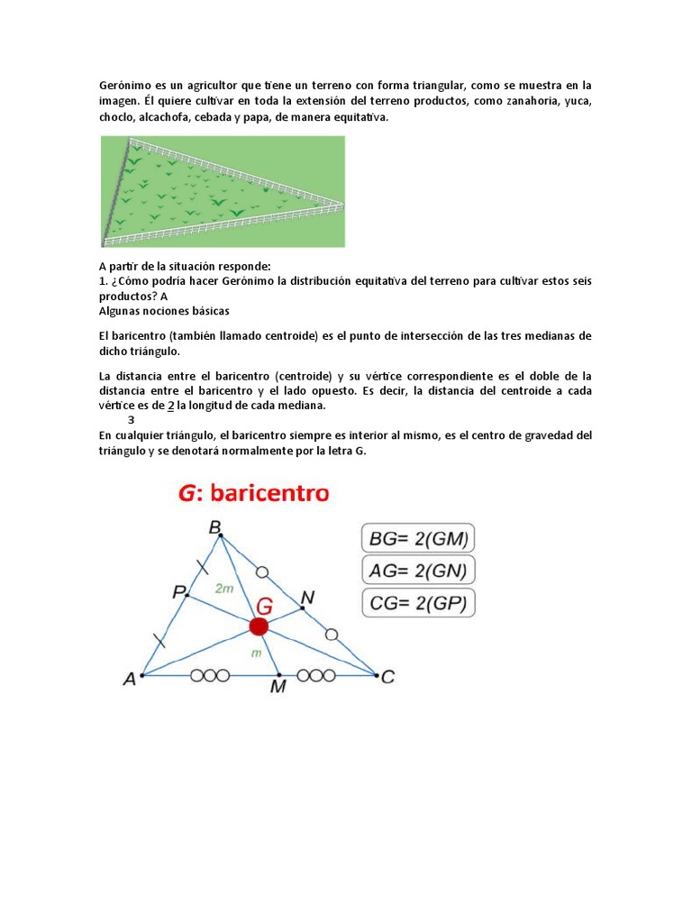 Baricentro en Triángulos: Guía Práctica | PDF | Triángulo | Geometría ...