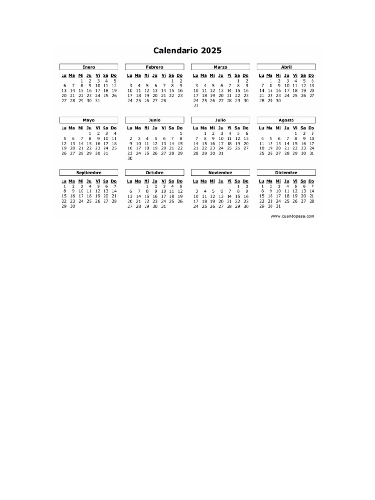 Calendario 2025 PDF