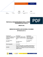 Protocolo de bioseguridad Grupo OHL prevención COVID-19