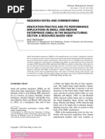 Research Notes and Commentaries Innovation Practice and Its Performance Implications in Small and Medium Enterprises (Smes) in The Manufacturing Sector: A Resource-Based View