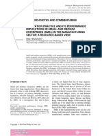 Research Notes and Commentaries Innovation Practice and Its Performance Implications in Small and Medium Enterprises (Smes) in The Manufacturing Sector: A Resource-Based View