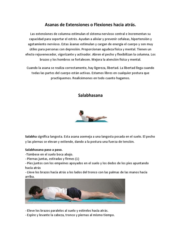 Asanas de Extension PDF | PDF | La columna vertebral | Abdomen
