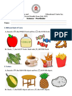 Pre-K Science Exam Tastes Textures Hot Cold