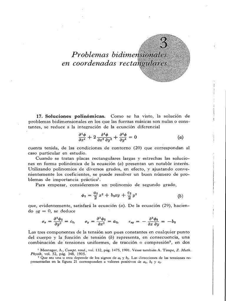 TIMOSHENKO-GOODIER Teoría de La Elasticidad - Cap 3 | PDF