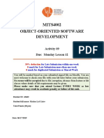 MITS4002 Object-Oriented Software Development: Activity 09 Due: Monday Lesson 12