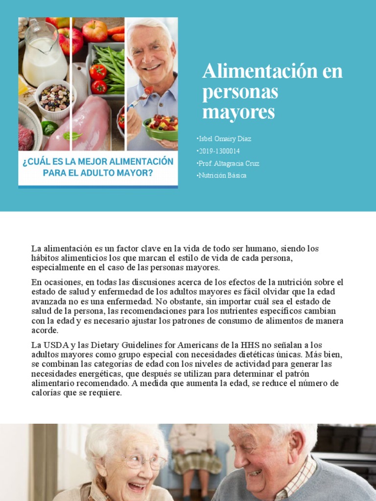 Alimentación en Personas Mayores | PDF | Alimentos | Nutrición