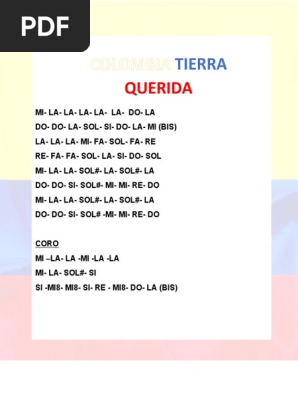 Colombia Tierra Querida En Flauta