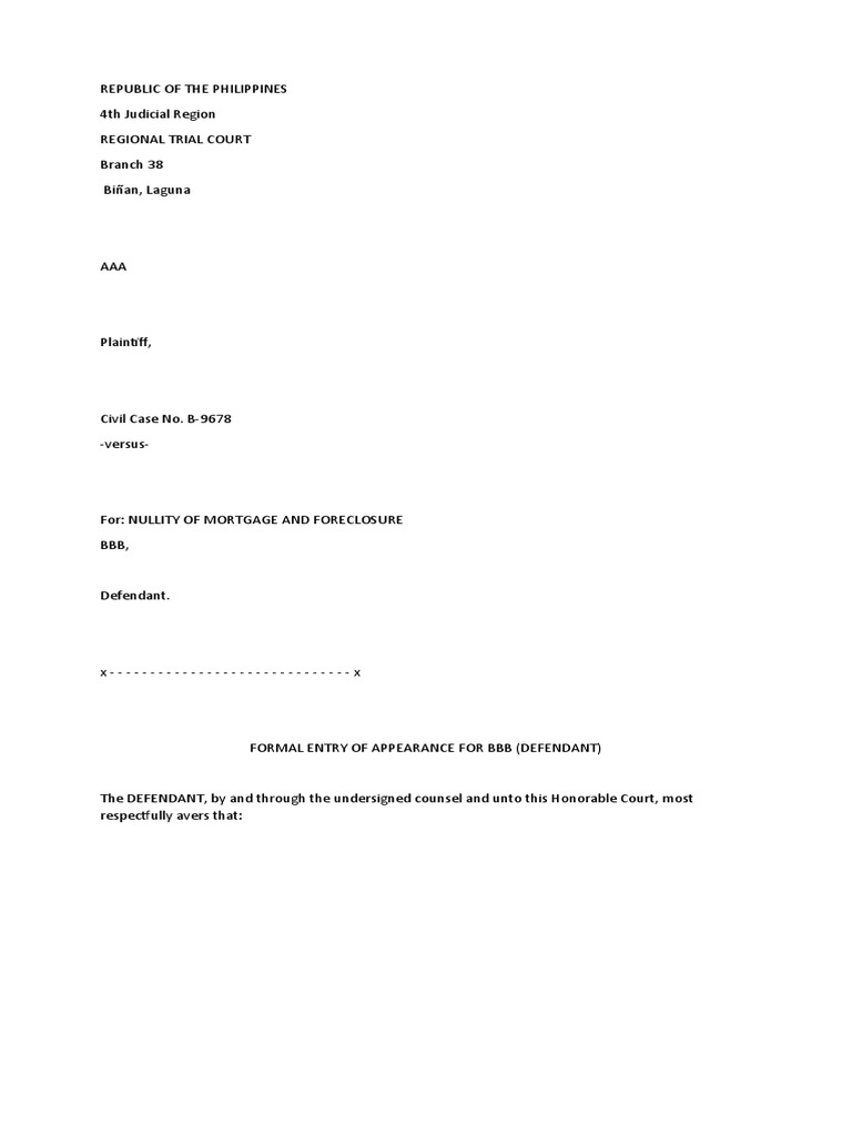 Entry of Appearance PDF