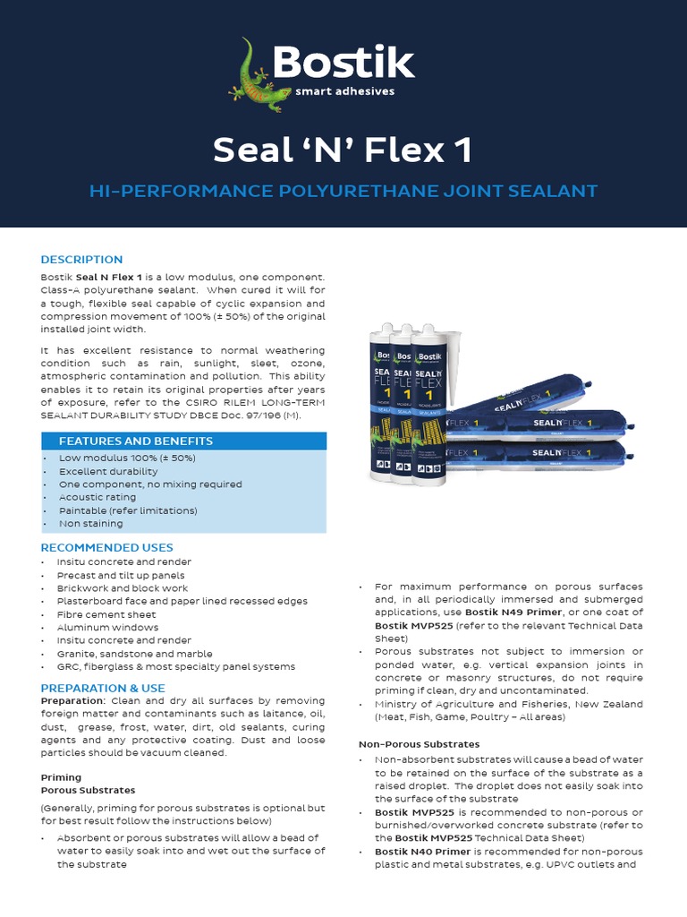 Seal N' Flex 1 HiPerformance Polyurethane Joint Sealant PDF Paint