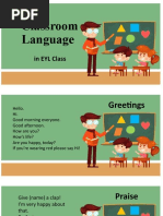 Classroom Language: in EYL Class